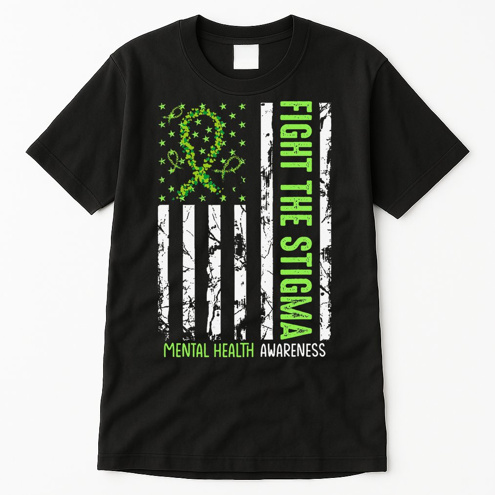 In May We Wear Green For Mental Health Awareness Month Tall T-Shirt