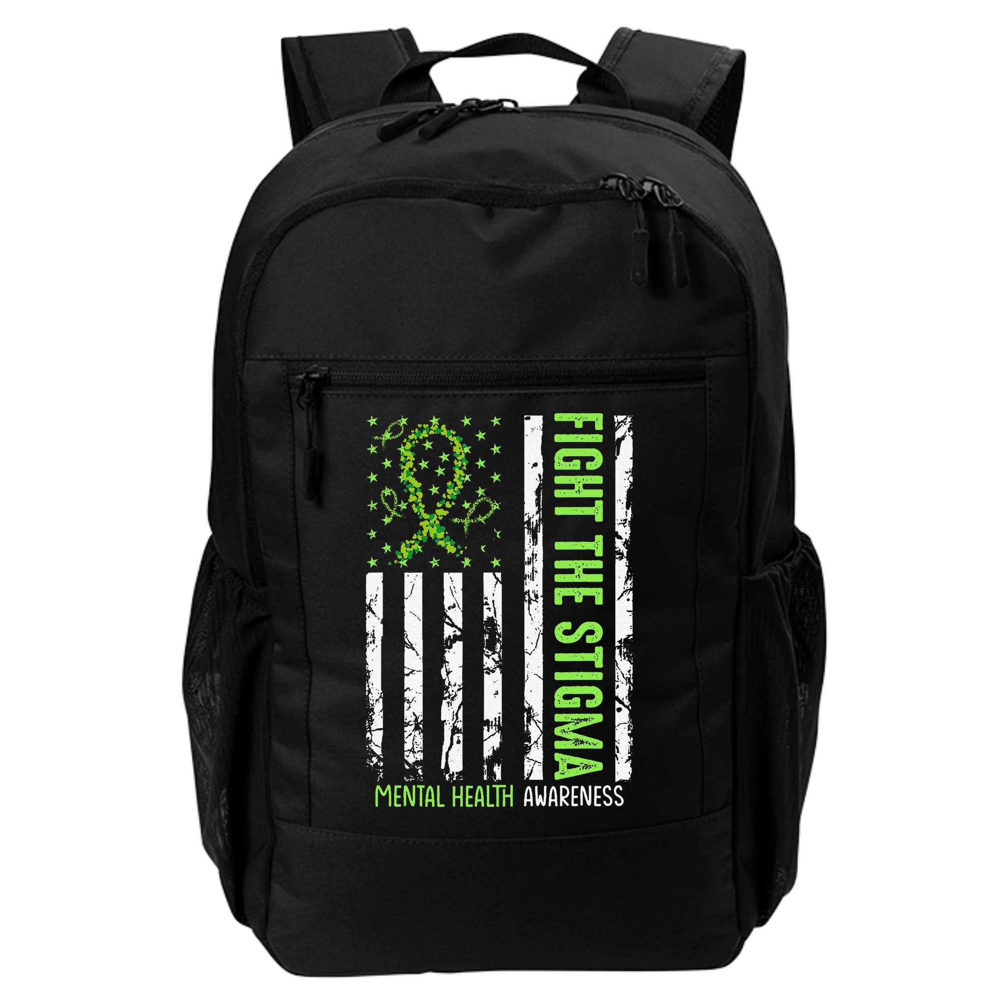 In May We Wear Green For Mental Health Awareness Month Backpack