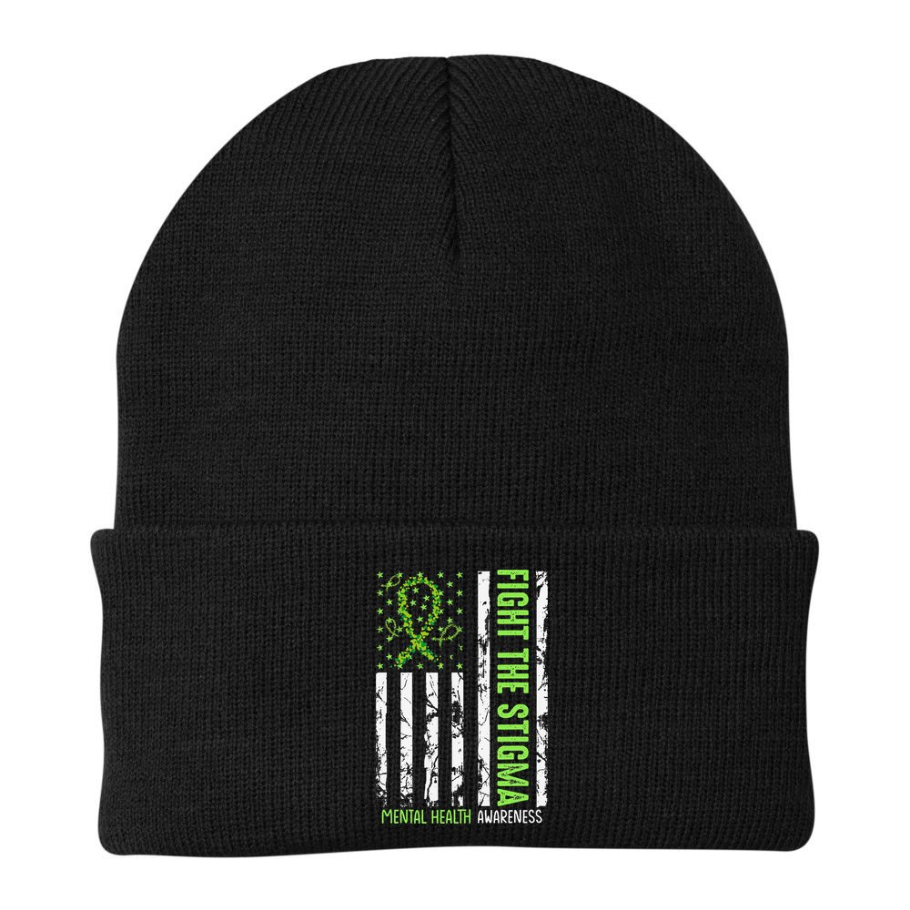 In May We Wear Green For Mental Health Awareness Month Beanie
