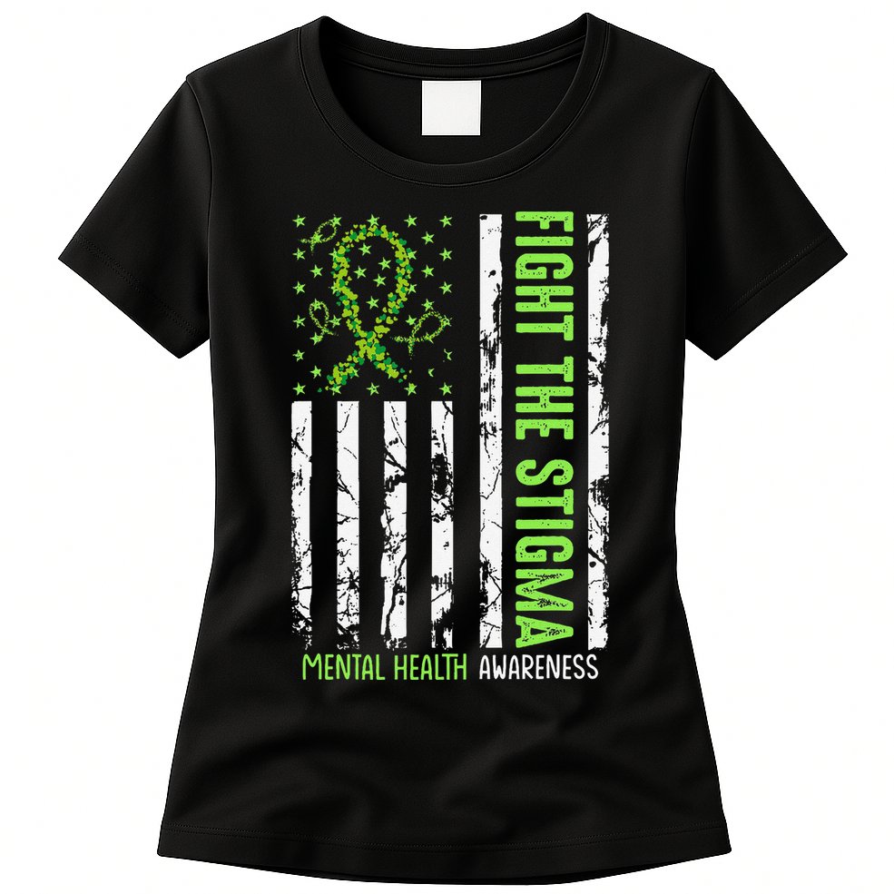In May We Wear Green For Mental Health Awareness Month Womens T-Shirt