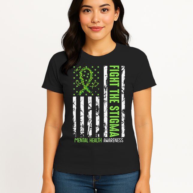 In May We Wear Green For Mental Health Awareness Month Womens T-Shirt