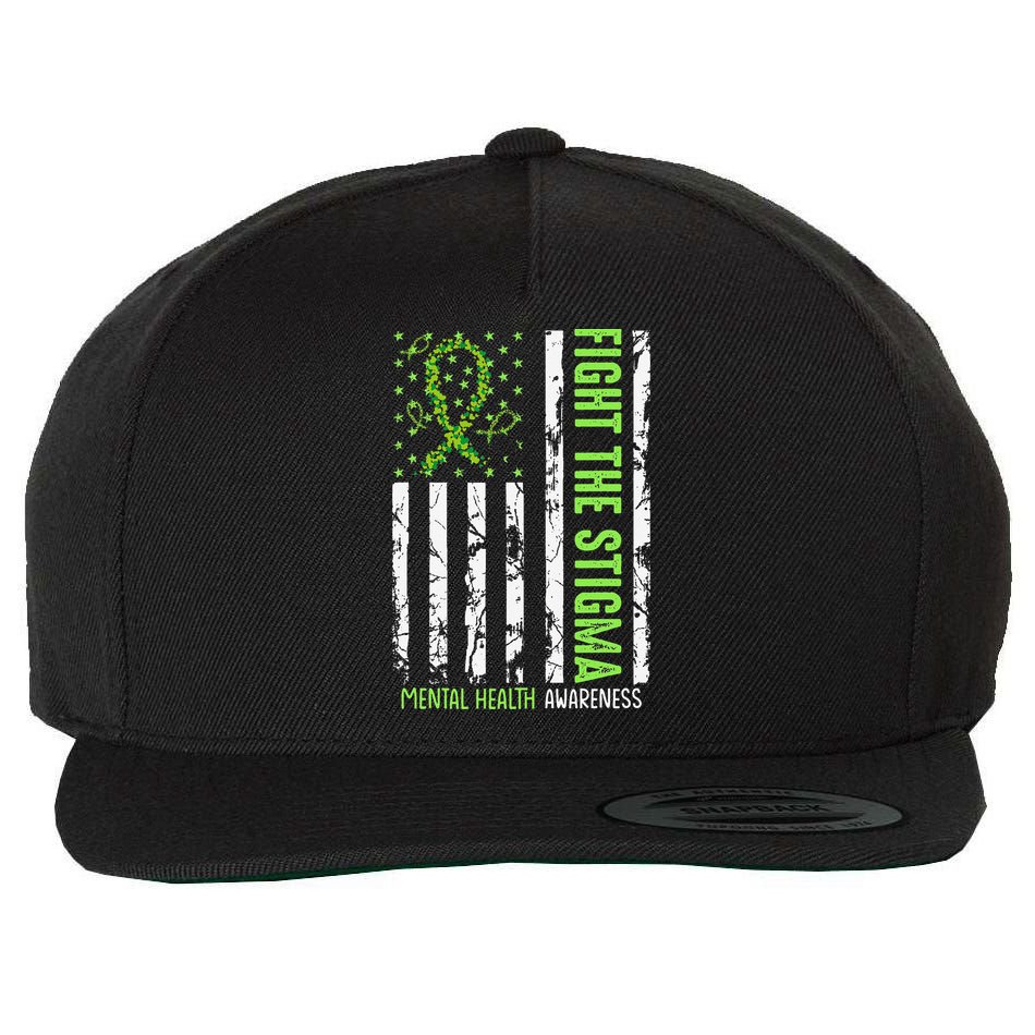 In May We Wear Green For Mental Health Awareness Month Wool Snapback Cap