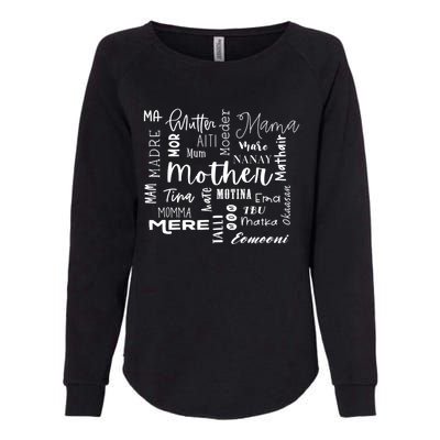 International Mom World Translations Multi Languages Black Funny Gift Womens California Wash Sweatshirt