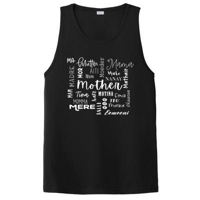 International Mom World Translations Multi Languages Black Funny Gift PosiCharge Competitor Tank