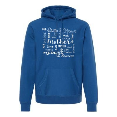 International Mom World Translations Multi Languages Black Funny Gift Premium Hoodie