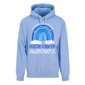 In March We Wear Blue Colon Cancer Awareness Rainbow Graphic Cute Gift Unisex Surf Hoodie