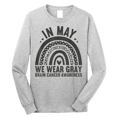 In May We Wear Gray Brain Cancer Awareness Month Rainbow Long Sleeve Shirt