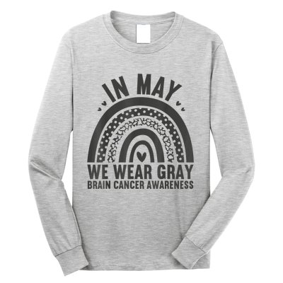 In May We Wear Gray Brain Cancer Awareness Month Rainbow Long Sleeve Shirt