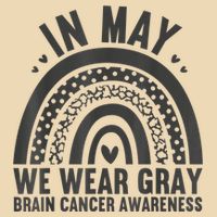 In May We Wear Gray Brain Cancer Awareness Month Rainbow Drawstring Bag