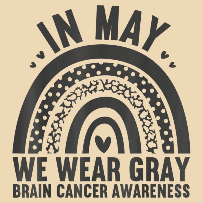 In May We Wear Gray Brain Cancer Awareness Month Rainbow Drawstring Bag