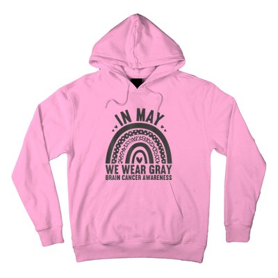 In May We Wear Gray Brain Cancer Awareness Month Rainbow Hoodie