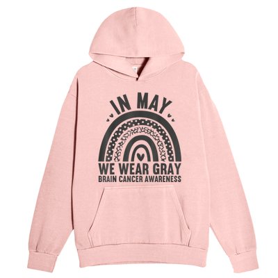 In May We Wear Gray Brain Cancer Awareness Month Rainbow Urban Pullover Hoodie