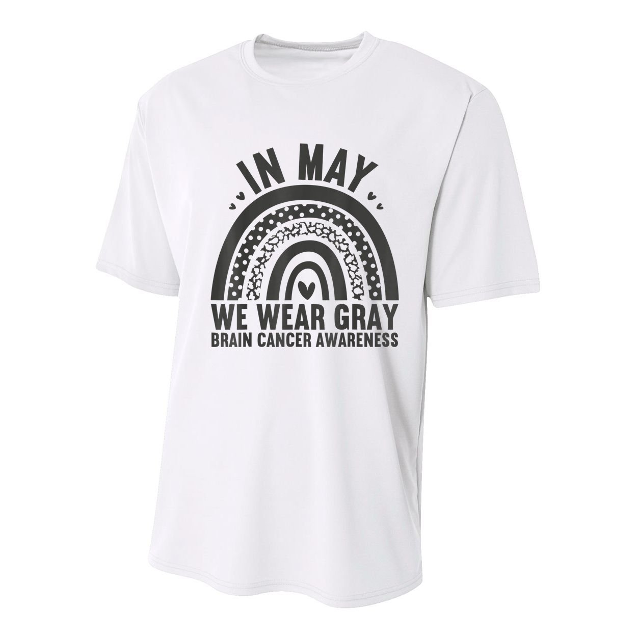 In May We Wear Gray Brain Cancer Awareness Month Rainbow Youth Performance Sprint T-Shirt