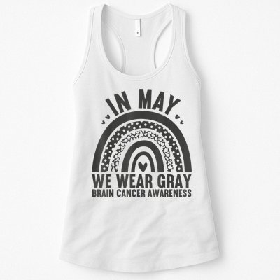 In May We Wear Gray Brain Cancer Awareness Month Rainbow Womens Tank Top