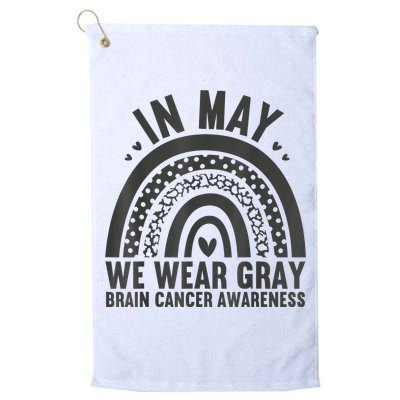In May We Wear Gray Brain Cancer Awareness Month Rainbow Golf Towel