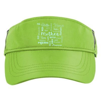 International Mom World Translations Multi Languages Blue Gift Adult Drive Performance Visor