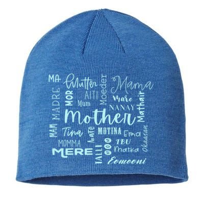 International Mom World Translations Multi Languages Blue Gift Sustainable Beanie