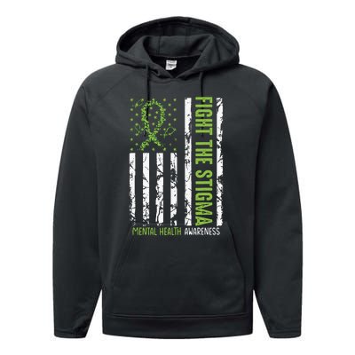 In May We Wear Green Mental Health Awareness Month Performance Fleece Hoodie