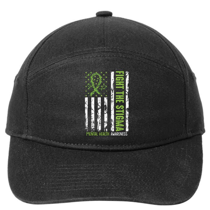 In May We Wear Green Mental Health Awareness Month 7-Panel Snapback Hat