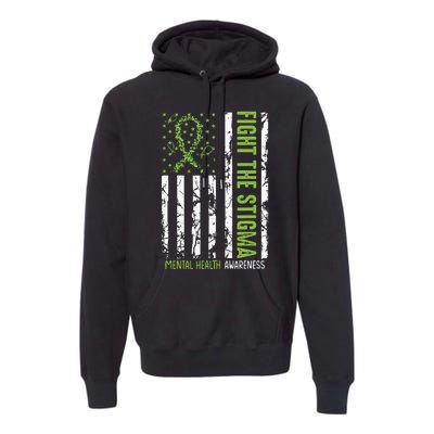 In May We Wear Green Mental Health Awareness Month Premium Hoodie