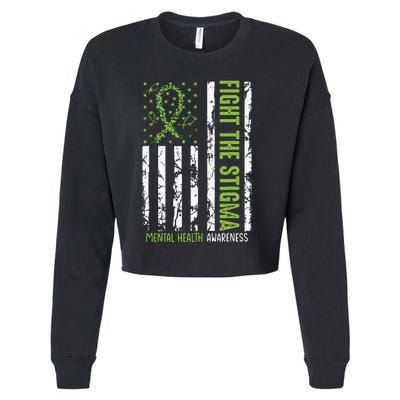 In May We Wear Green Mental Health Awareness Month Cropped Pullover Crew