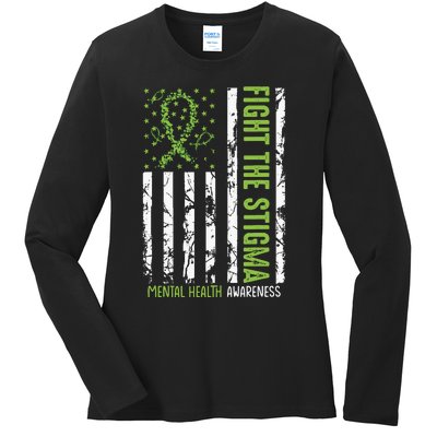 In May We Wear Green Mental Health Awareness Month Ladies Long Sleeve Shirt