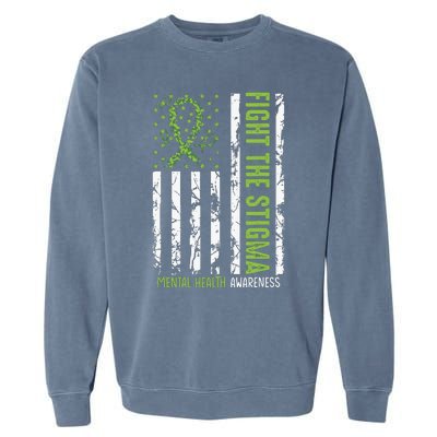 In May We Wear Green Mental Health Awareness Month Garment-Dyed Sweatshirt