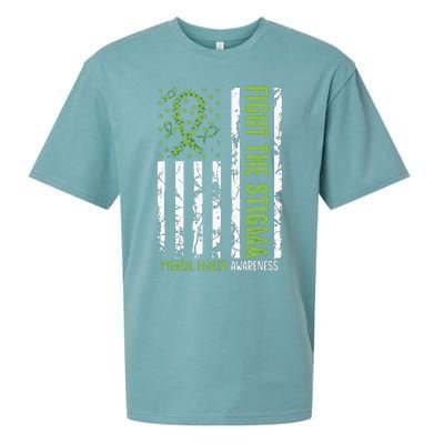 In May We Wear Green Mental Health Awareness Month Sueded Cloud Jersey T-Shirt