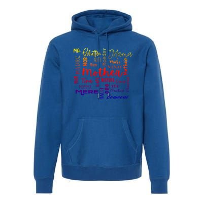 International Mom World Translations Multi Languages Green Funny Gift Premium Hoodie