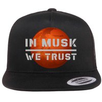 In Musk We Trust Mars Flat Bill Trucker Hat