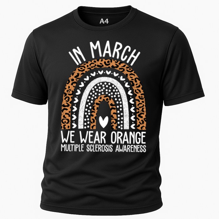 In March We Wear Orange Multiple Sclerosis Awareness Rainbow Cooling Performance Crew T-Shirt