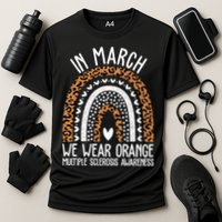 In March We Wear Orange Multiple Sclerosis Awareness Rainbow Cooling Performance Crew T-Shirt