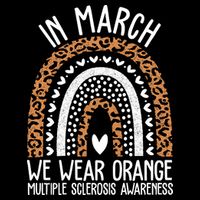 In March We Wear Orange Multiple Sclerosis Awareness Rainbow Cooling Performance Crew T-Shirt