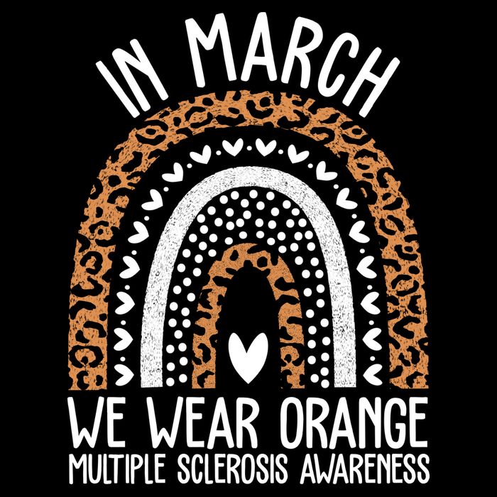In March We Wear Orange Multiple Sclerosis Awareness Rainbow Cooling Performance Crew T-Shirt