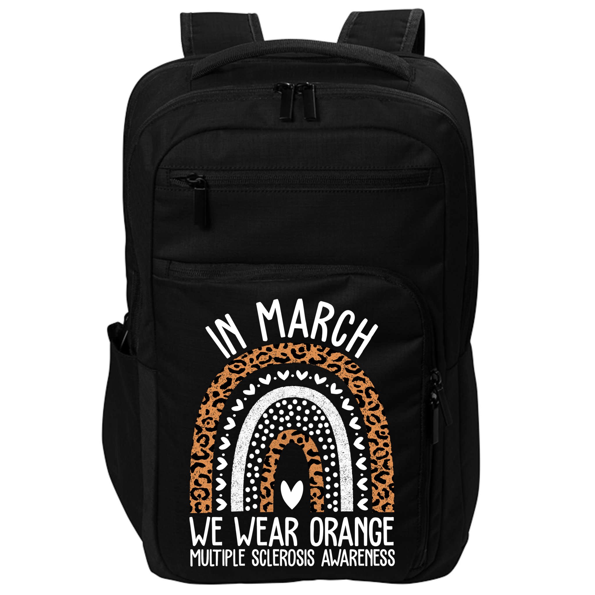 In March We Wear Orange Multiple Sclerosis Awareness Rainbow Impact Tech Backpack