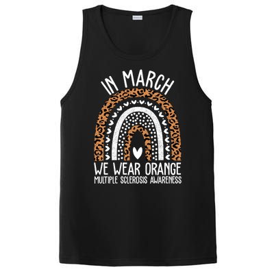 In March We Wear Orange Multiple Sclerosis Awareness Rainbow PosiCharge Competitor Tank