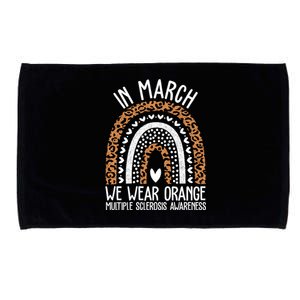 In March We Wear Orange Multiple Sclerosis Awareness Rainbow Microfiber Hand Towel