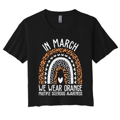 In March We Wear Orange Multiple Sclerosis Awareness Rainbow Crop Top