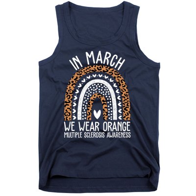 In March We Wear Orange Multiple Sclerosis Awareness Rainbow Tank Top