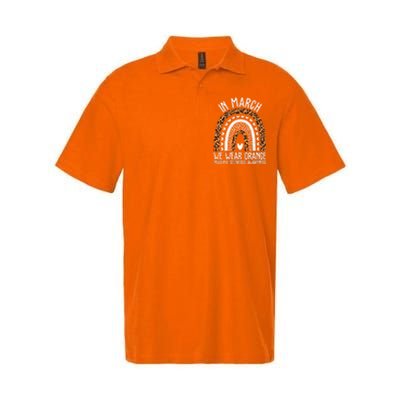 In March We Wear Orange Multiple Sclerosis Awareness Rainbow Softstyle Adult Sport Polo