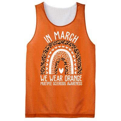 In March We Wear Orange Multiple Sclerosis Awareness Rainbow Mesh Reversible Basketball Jersey Tank