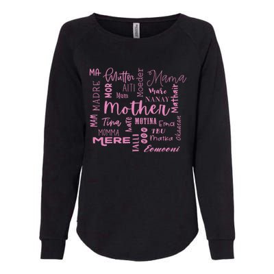 International Mom World Translations Multi Languages Pink Gift Womens California Wash Sweatshirt