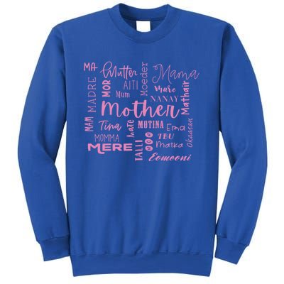 International Mom World Translations Multi Languages Pink Gift Sweatshirt