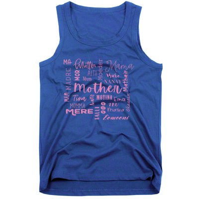 International Mom World Translations Multi Languages Pink Gift Tank Top