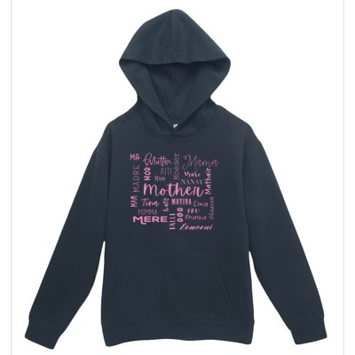 International Mom World Translations Multi Languages Pink Gift Urban Pullover Hoodie