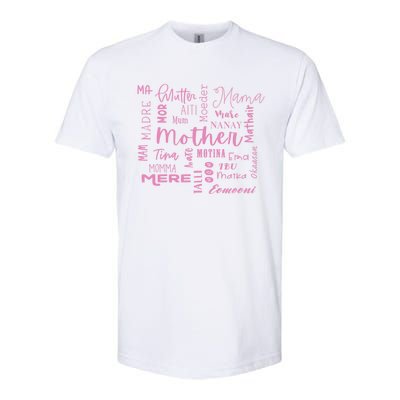 International Mom World Translations Multi Languages Pink Gift Softstyle® CVC T-Shirt