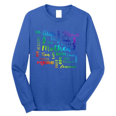 International Mom World Translations Multi Languages White Funny Gift Long Sleeve Shirt