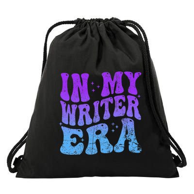 In My Writer Era Story Author Writing Book Journalist Retro Drawstring Bag