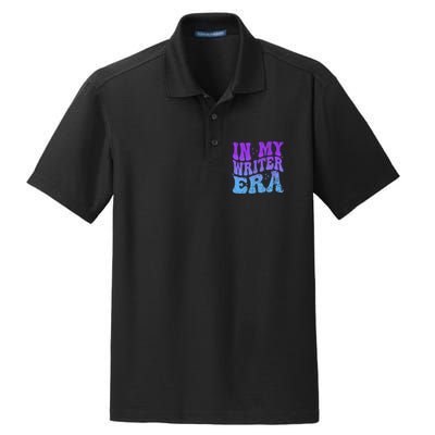 In My Writer Era Story Author Writing Book Journalist Retro Dry Zone Grid Polo