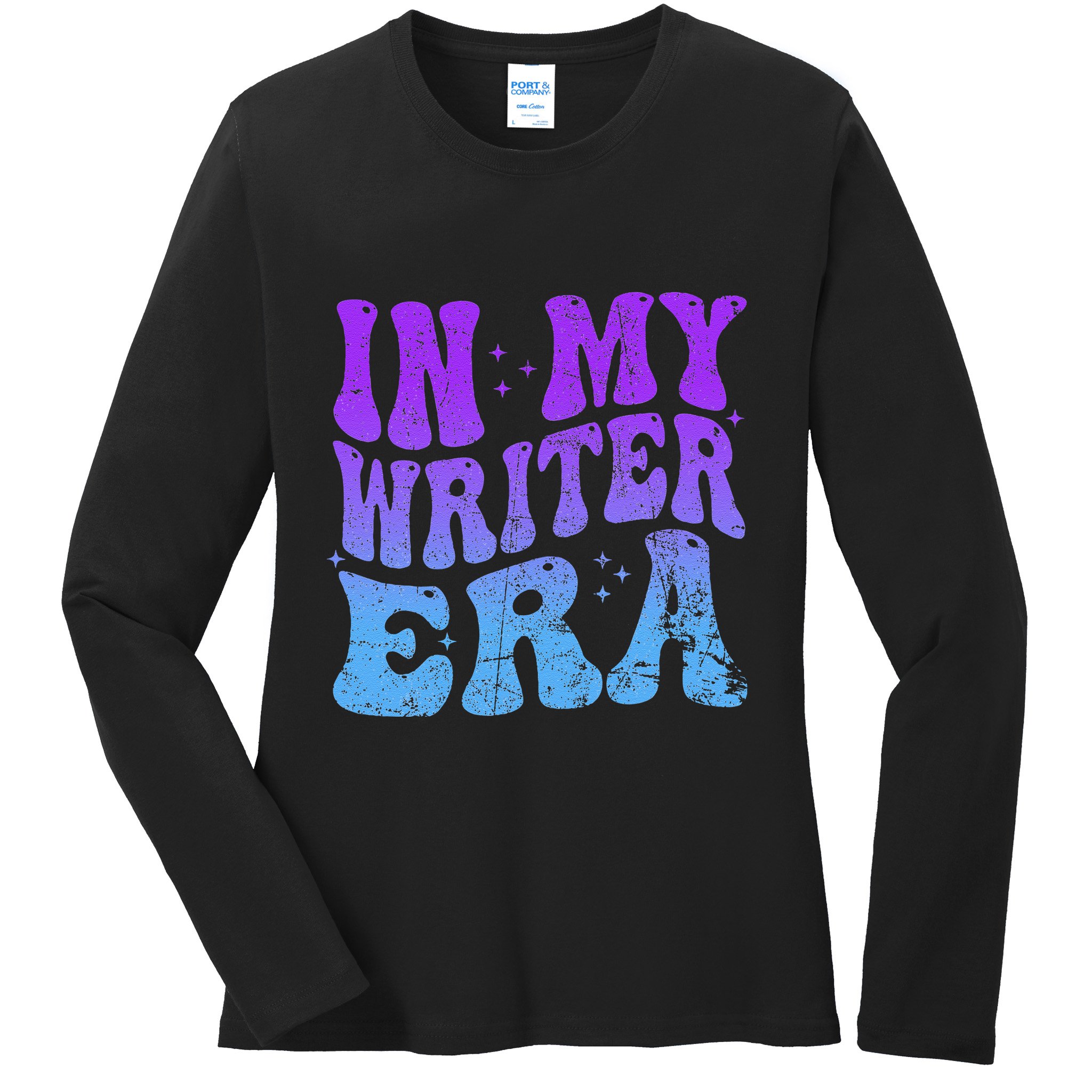 In My Writer Era Story Author Writing Book Journalist Retro Ladies Long Sleeve Shirt